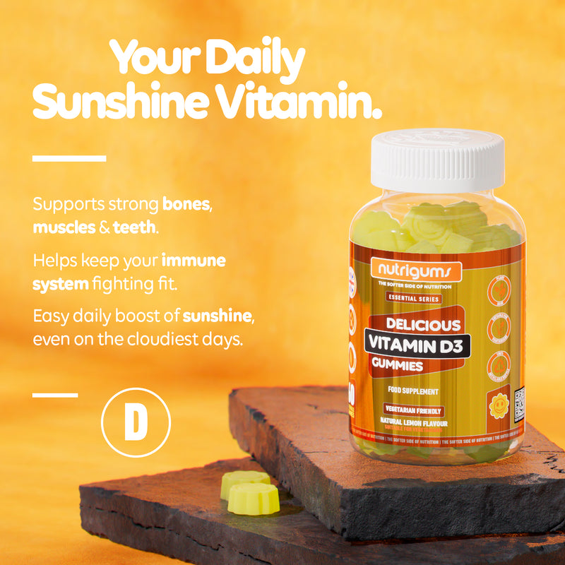 Nutrigums Vitamin D3 gummies 60 count, imported from the UK