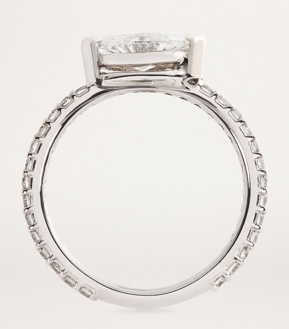 SHAY white gold diamond solitaire marquise ring, imported from the UK