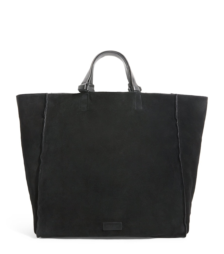 Giorgio Armani suede leather-trim tote bag, imported from the UK