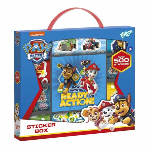 Totum Paw Patrol large sticker box with stickers and pad, UK version