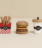 Le Toy Van wooden gourmet hamburger set 13 pieces (British brand)