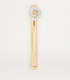 Jimmy Choo JC monogram hair slide with resin pearl accents, imported from the UK