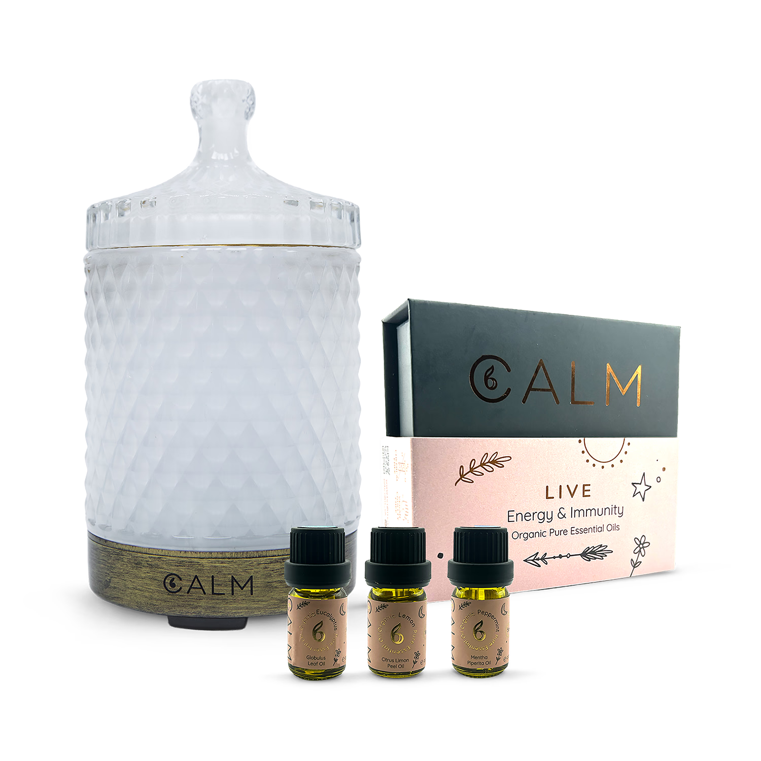 B Calm Live Calm essential oil diffuser set, imported from the UK