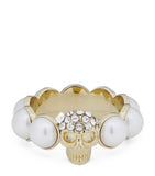 McQueen faux pearl and skull ring - British product