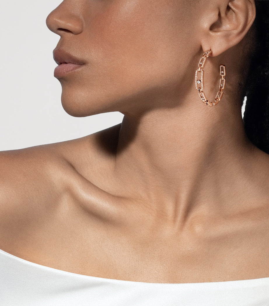 Messika Move Link hoop earrings pink gold diamond 2.12ct, UK version