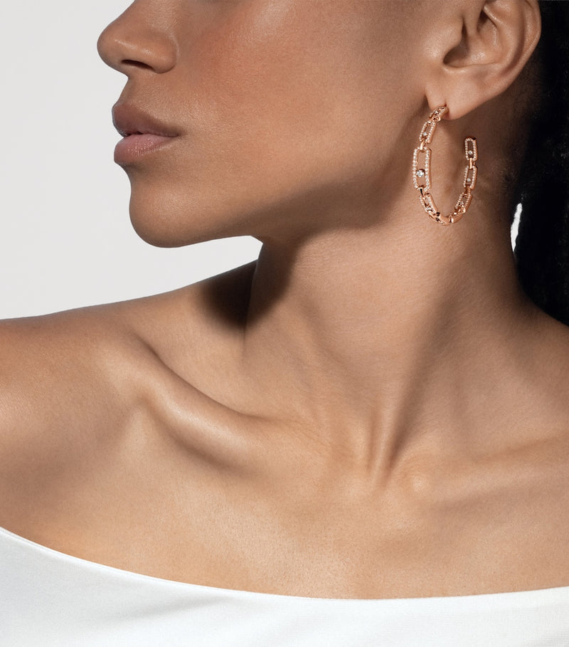 Messika Move Link hoop earrings pink gold diamond 2.12ct, UK version