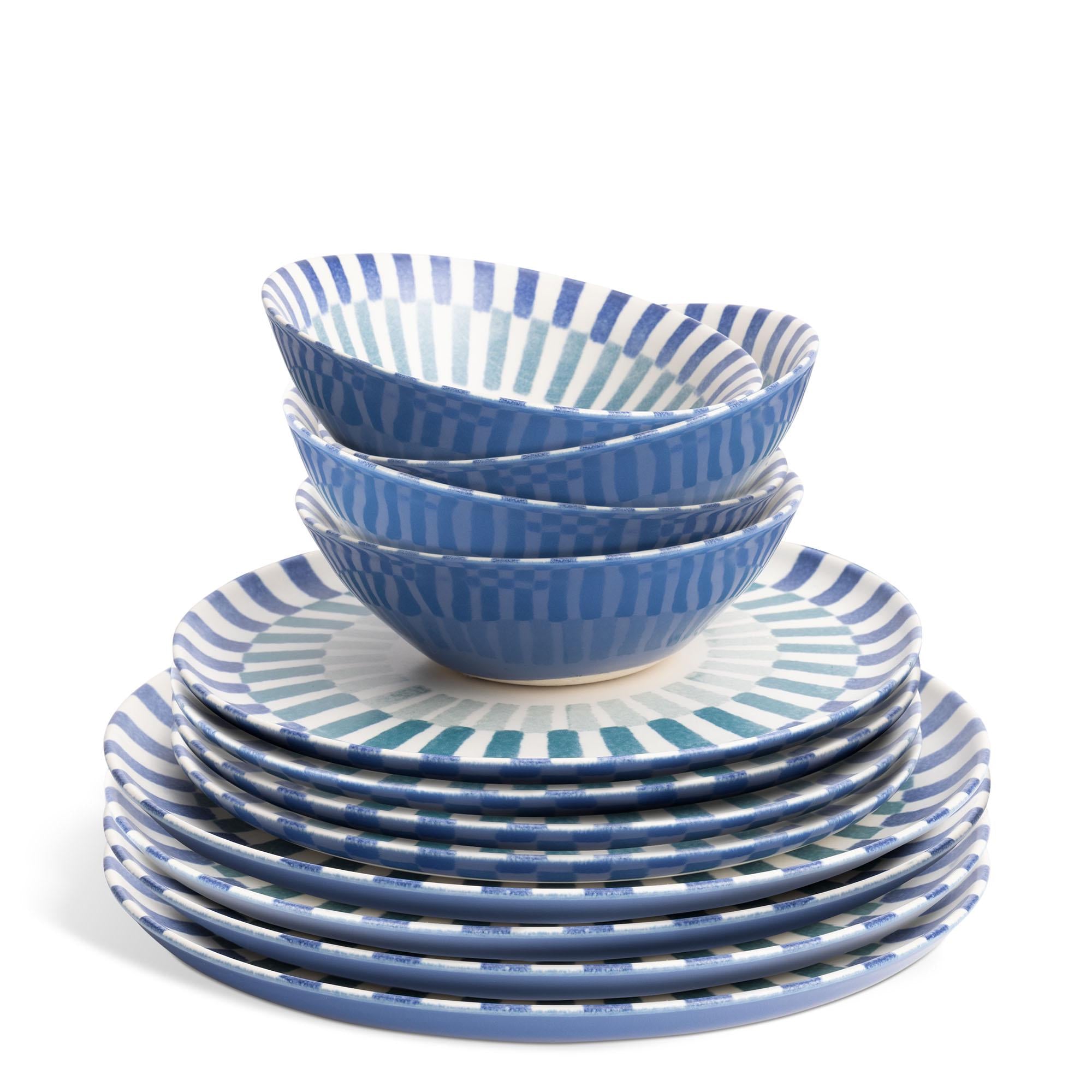 Habitat Tile Print Dinner Set 12pc GOODS Sainsburys   