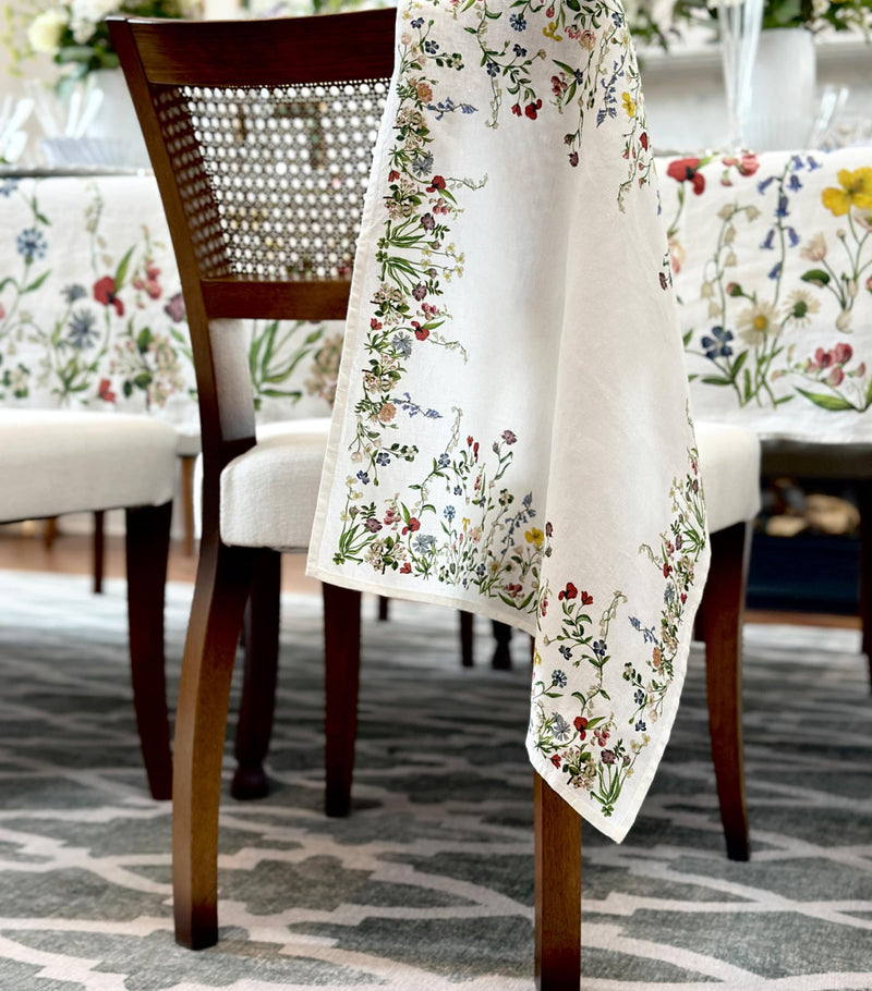 Summerill & Bishop linen botanical wildflower napkin 50cm x 50cm (British brand)