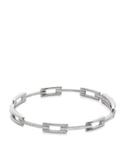 Monica Vinader sterling silver diamond Signature Link slim bangle (British brand)