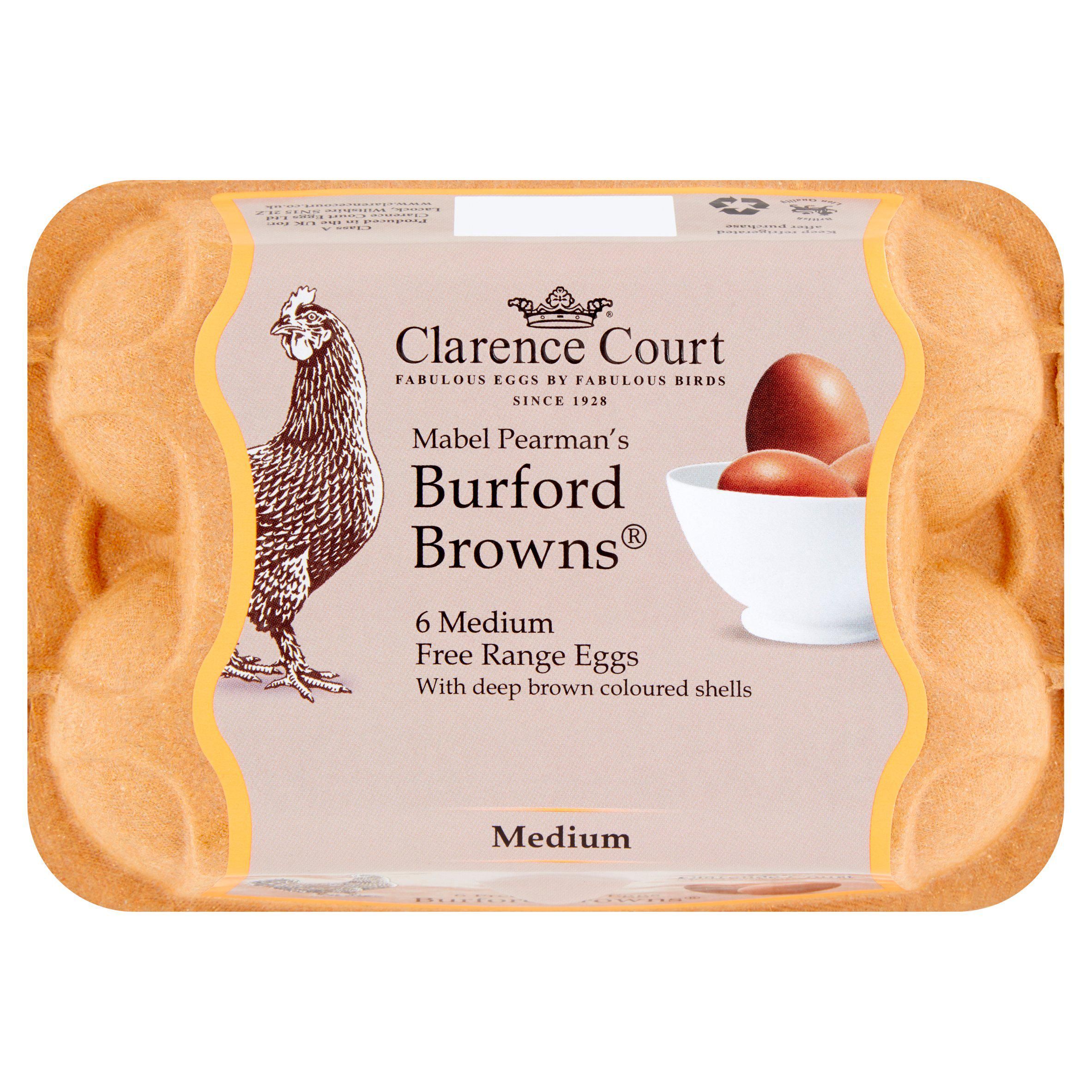 Clarence Court Mabel Pearmans's Burford Brown Medium Free Range Eggs x6 GOODS Sainsburys   