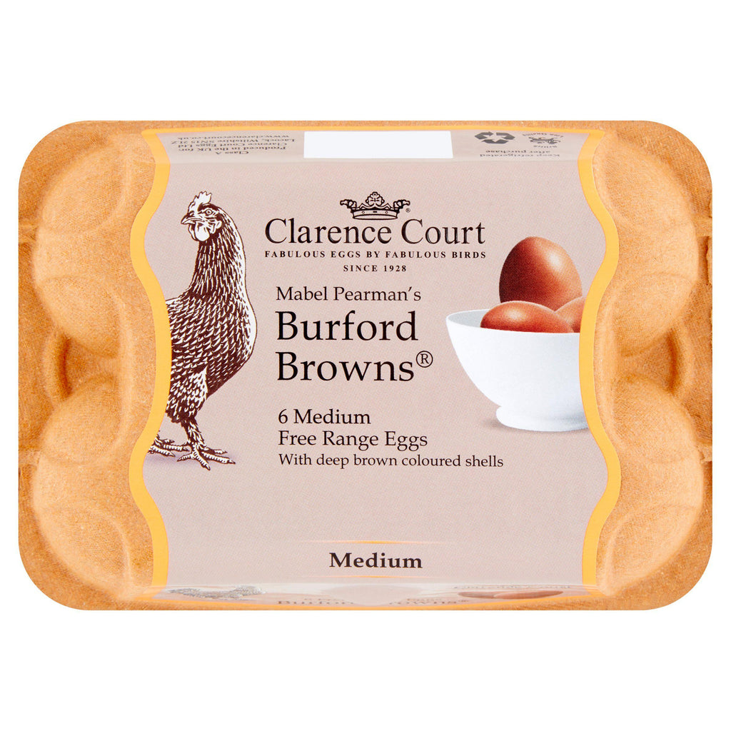 Clarence Court Mabel Pearmans's Burford Brown Medium Free Range Eggs x6