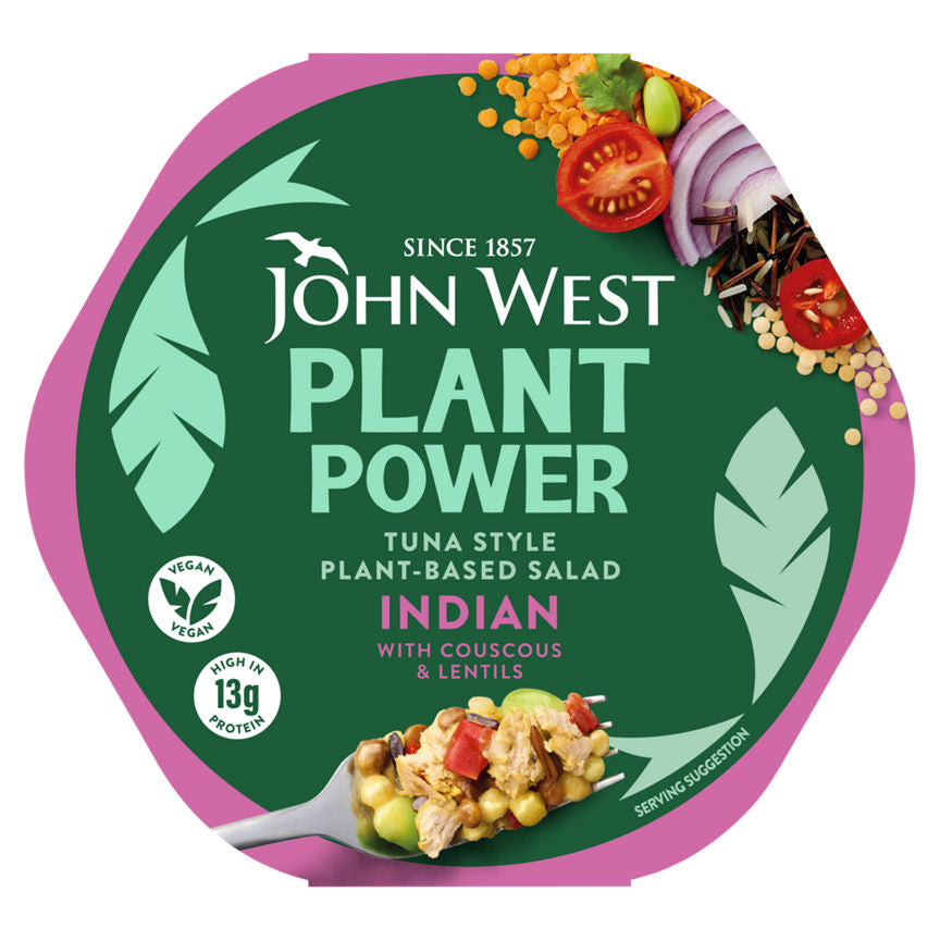 John West Plant Power Tuna Style Plant-Based Salad Indian with Couscous & Lentils GOODS ASDA   