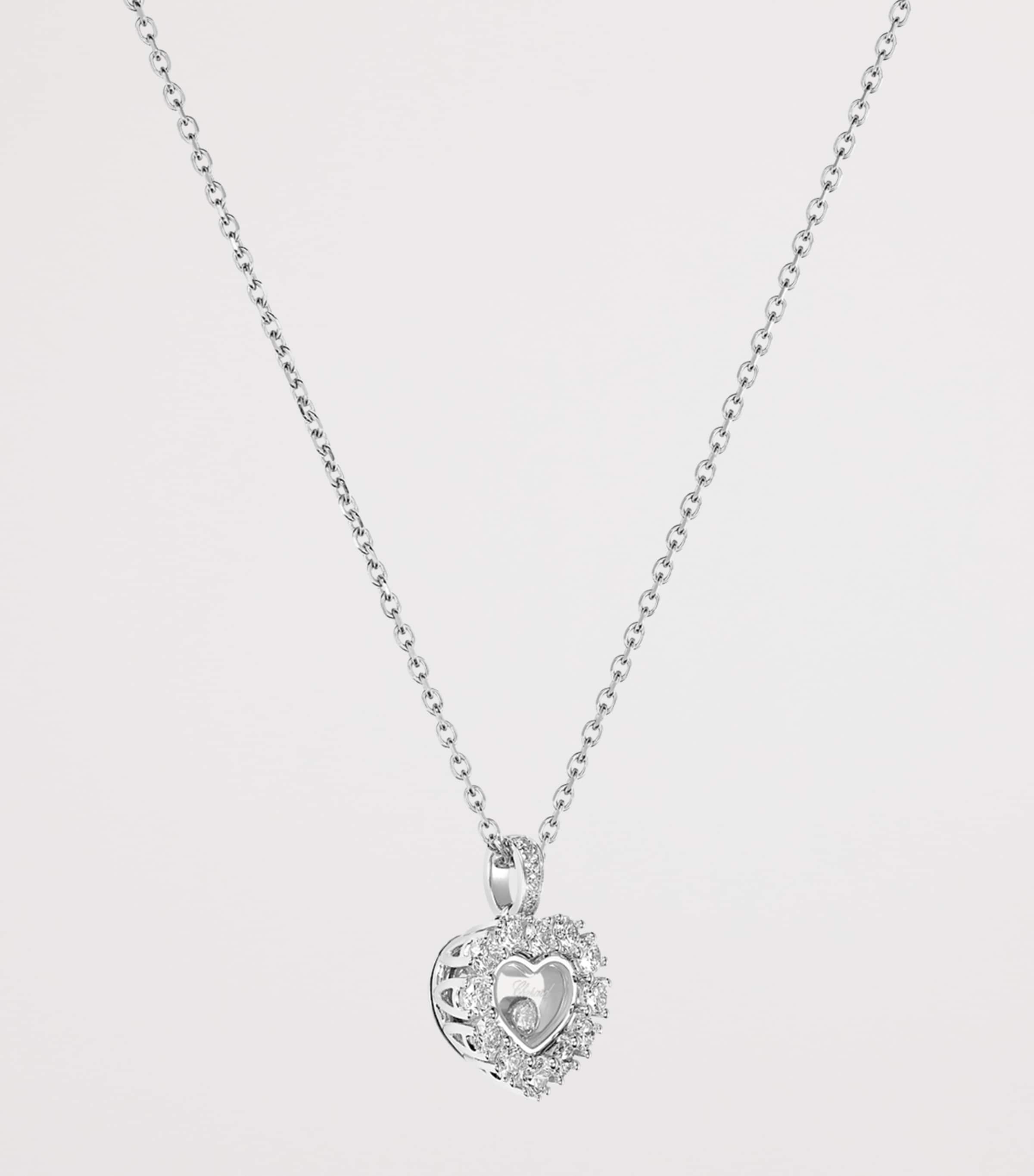 Chopard Happy Diamonds pendant necklace 18k white gold, imported from the UK