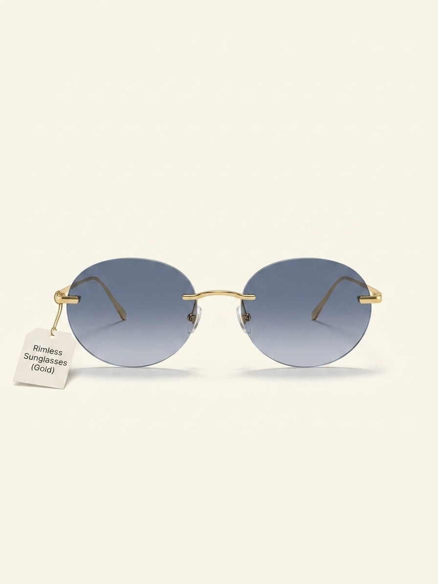 Cartier CT0551S round rimless metal sunglasses 55mm, imported from the UK