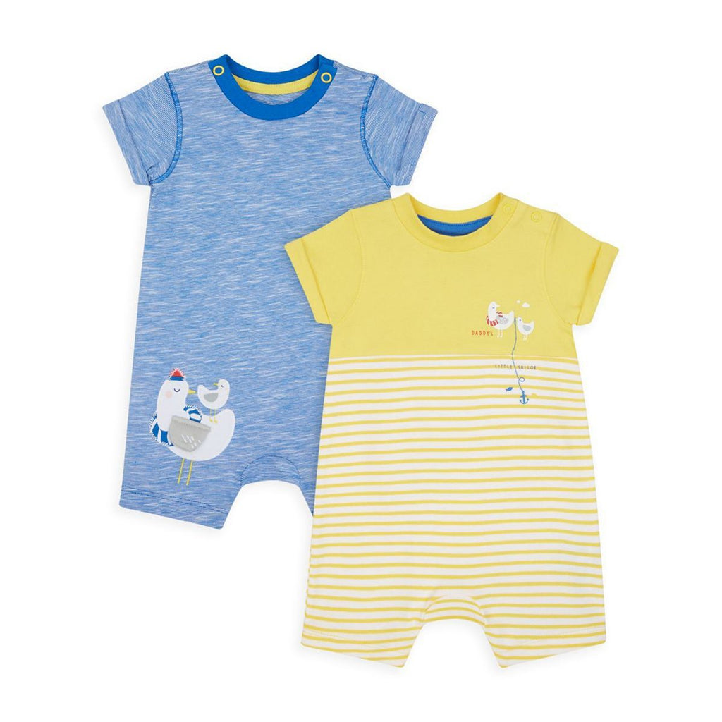 Mothercare 2 pack short sleeve rompers