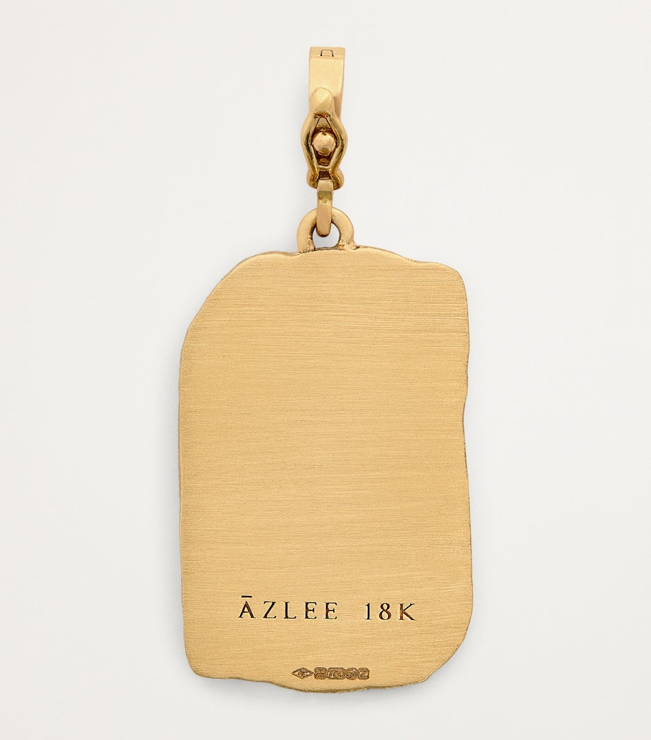 Azlee coin charm large yellow gold diamonds (British brand)