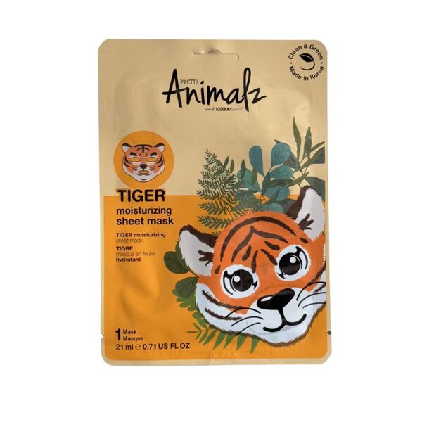 Pretty Animalz Tiger sheet mask moisturising - British product