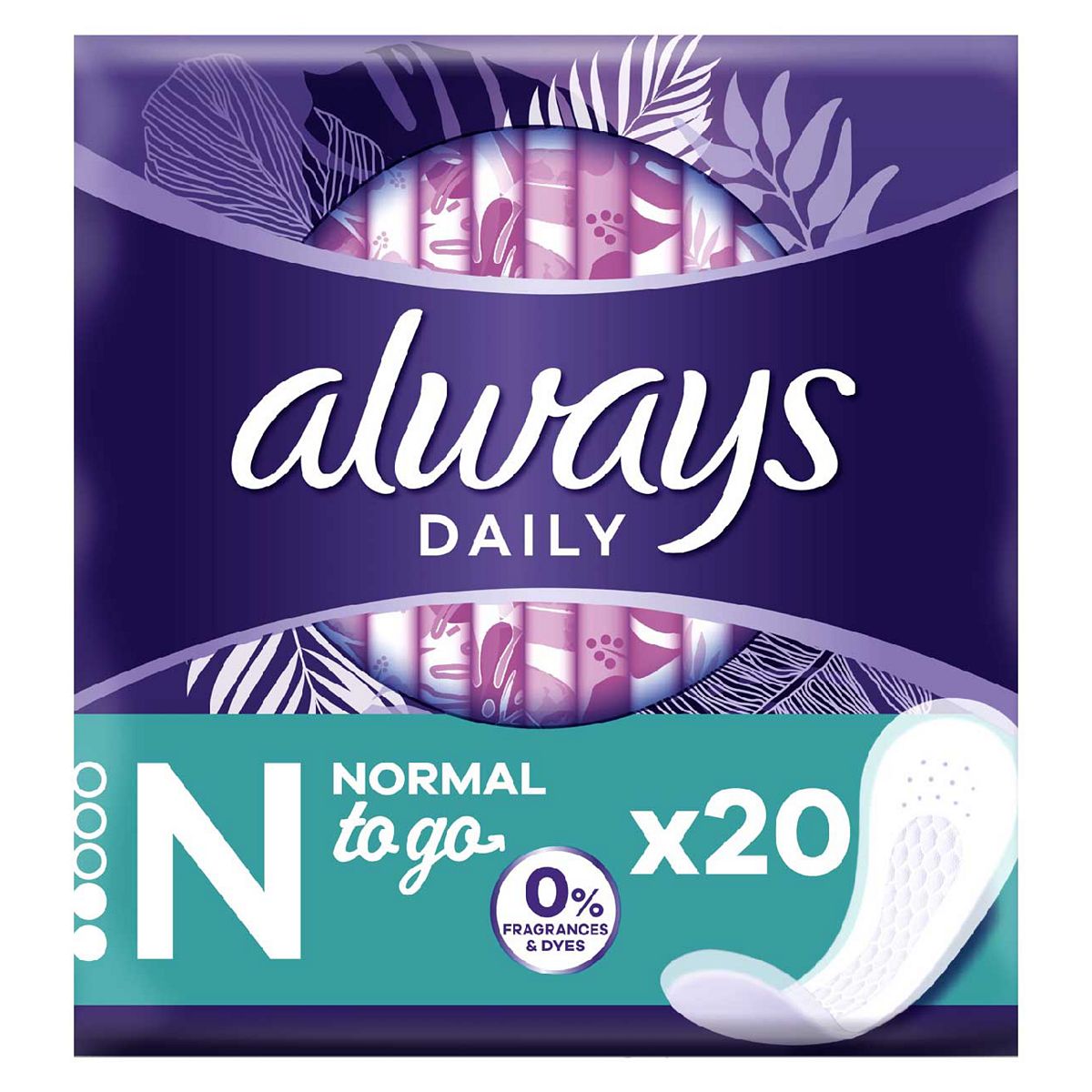 Always Daily Fresh Normal Wrapped Panty Liners 0% Fragrances & Dyes 20 liners GOODS Boots   