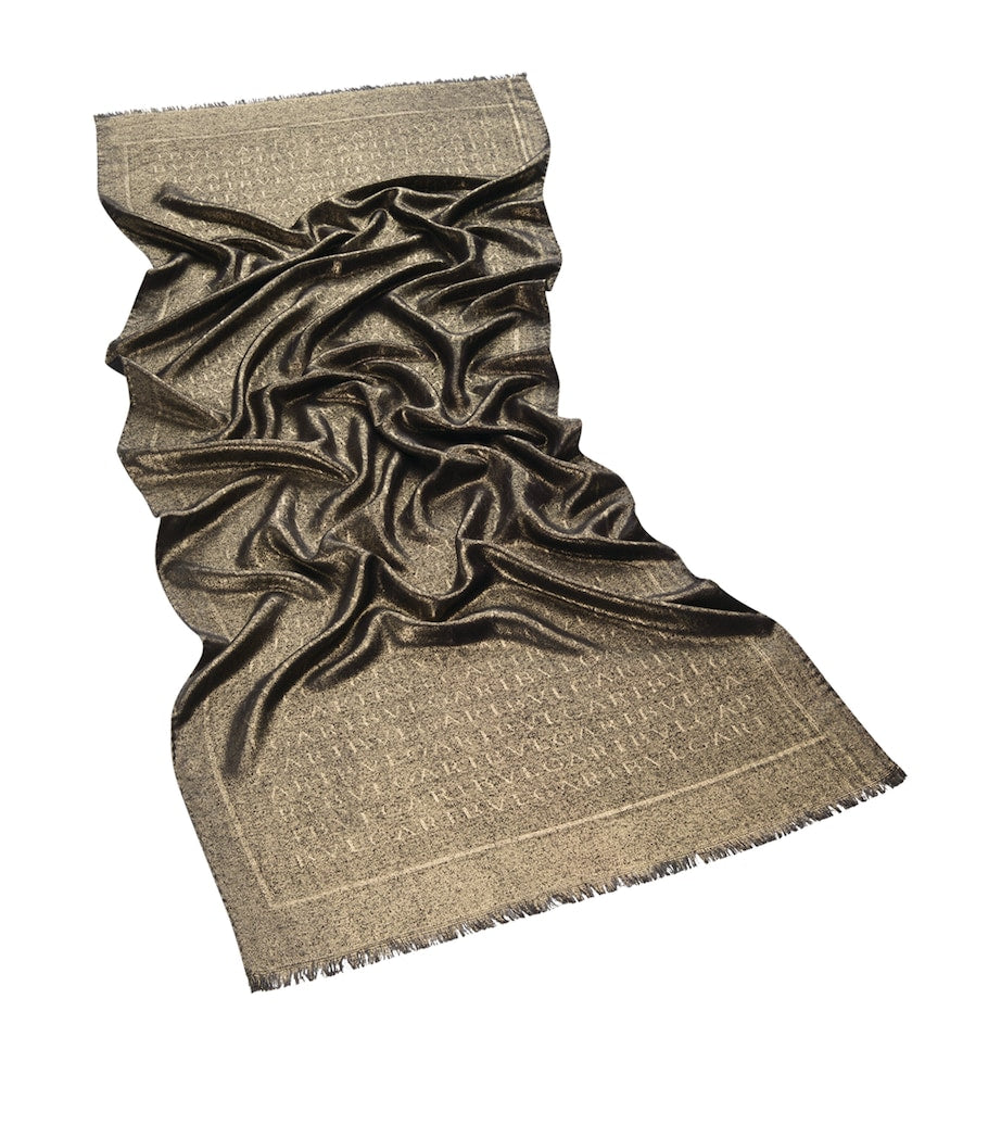 Bvlgari Logomania wool-silk scarf, imported from the UK