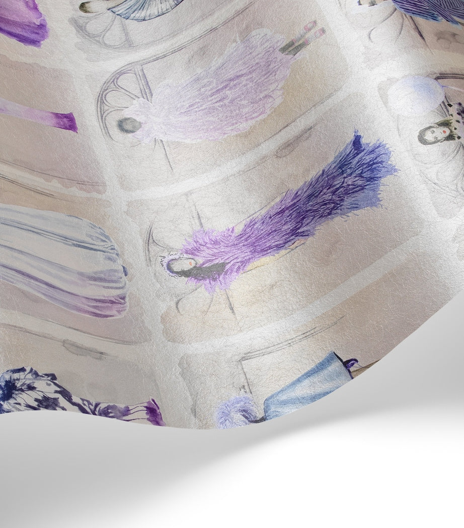 Cole & Son x Harrods Couture Carousel wallpaper lavender pearl, British brand
