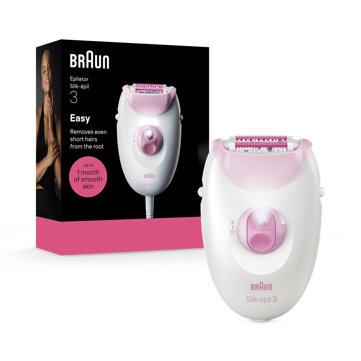Braun Silk·épil 3 corded epilator pink, UK version
