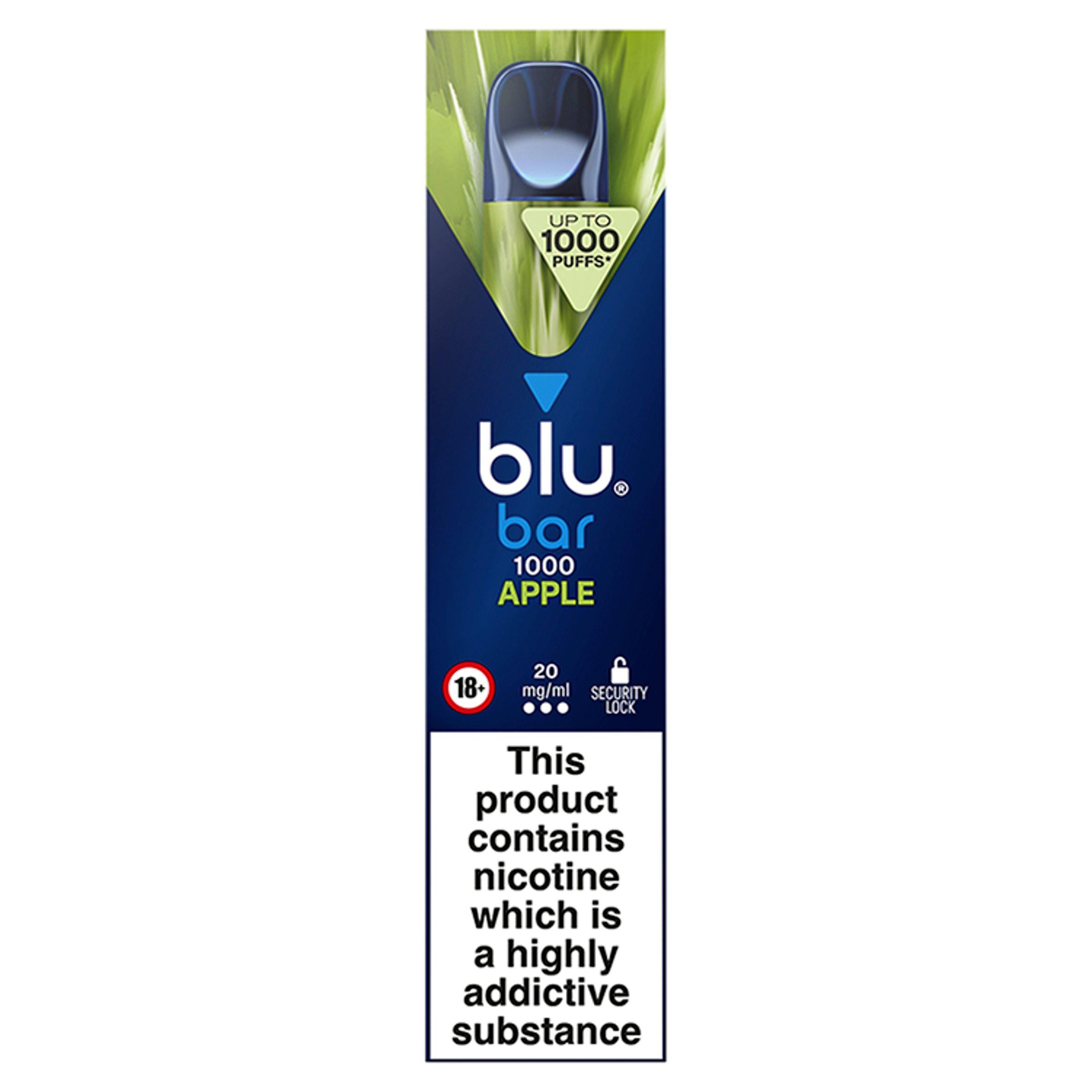 blu bar 1000 Apple 20mg/ml GOODS Sainsburys   