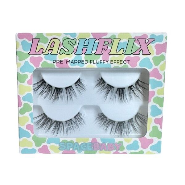 Space Baby Lashflix Neon Pre-Mapped Eyelash Clusters 2 Sets (British brand)