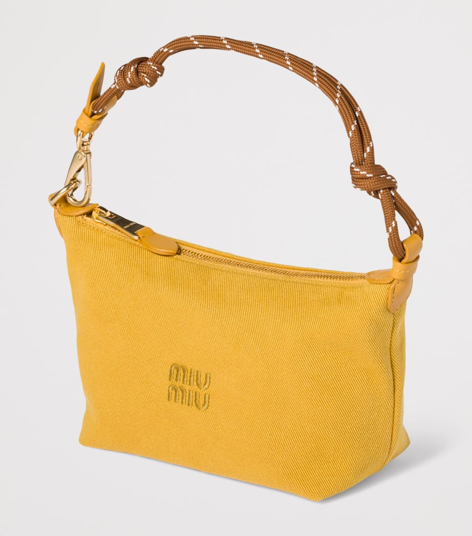Miu Miu cotton gabardine logo pouch 14cm x 18.5cm - British product
