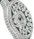 Graff white gold butterfly watch 33mm diamonds emeralds - British product