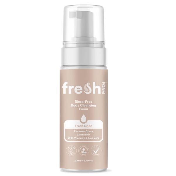 Freshwipes foaming body cleanser rinse-free 200ml, imported from the UK