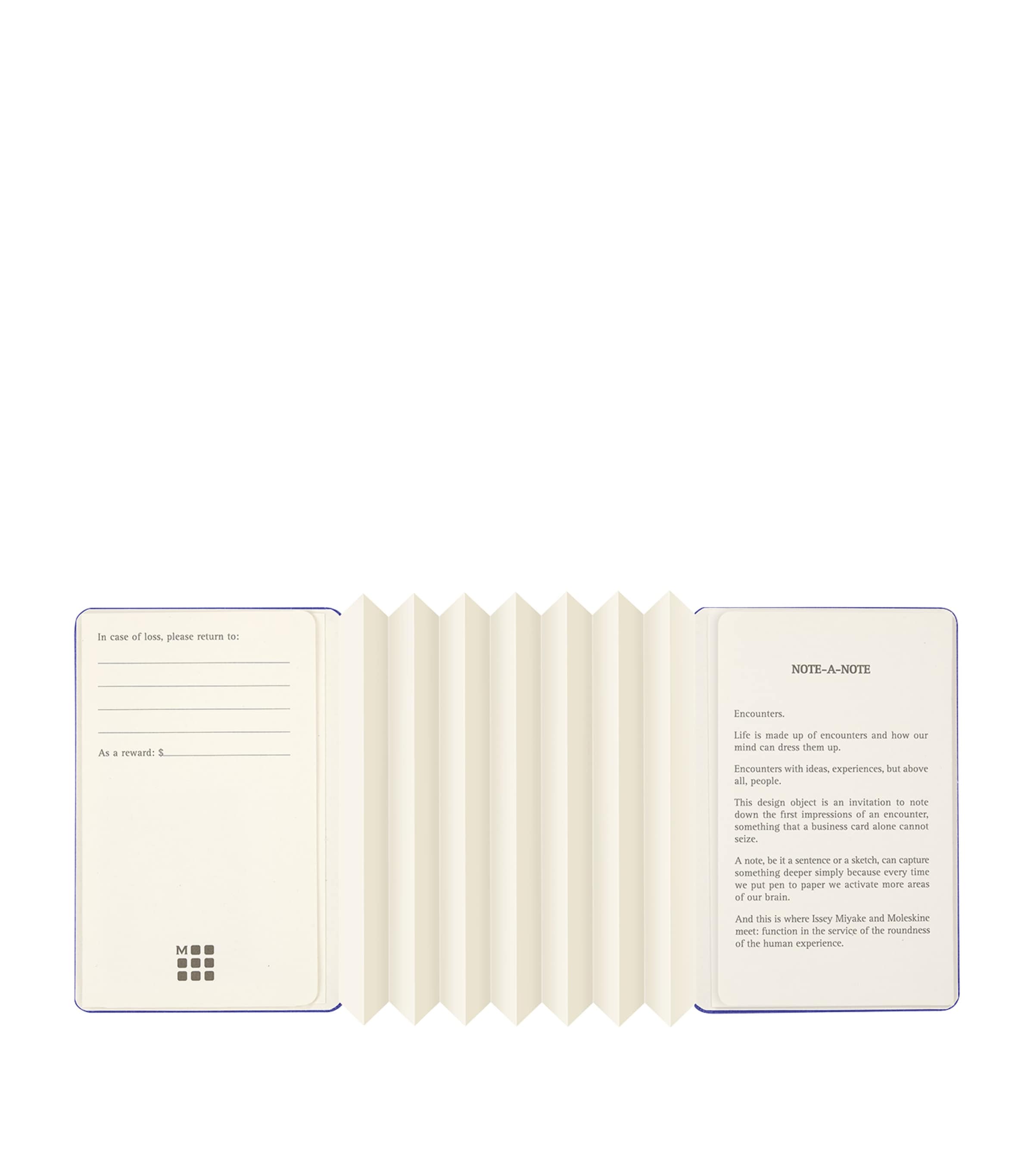 Moleskine Miyake Design Studio business card holder with note pages, imported from the UK