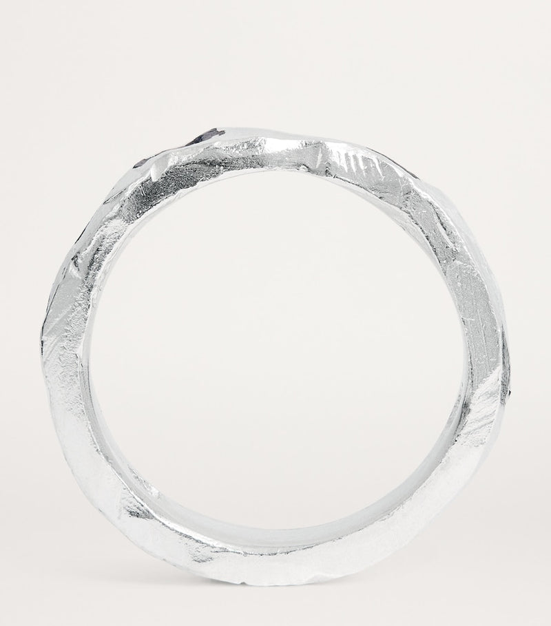 The Ouze sterling silver and sapphire ring - British product