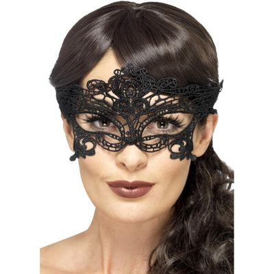Superdrug Smiffys Embroidered Lace Filigree Heart Eyemask, Black- Buy online at McGrocer