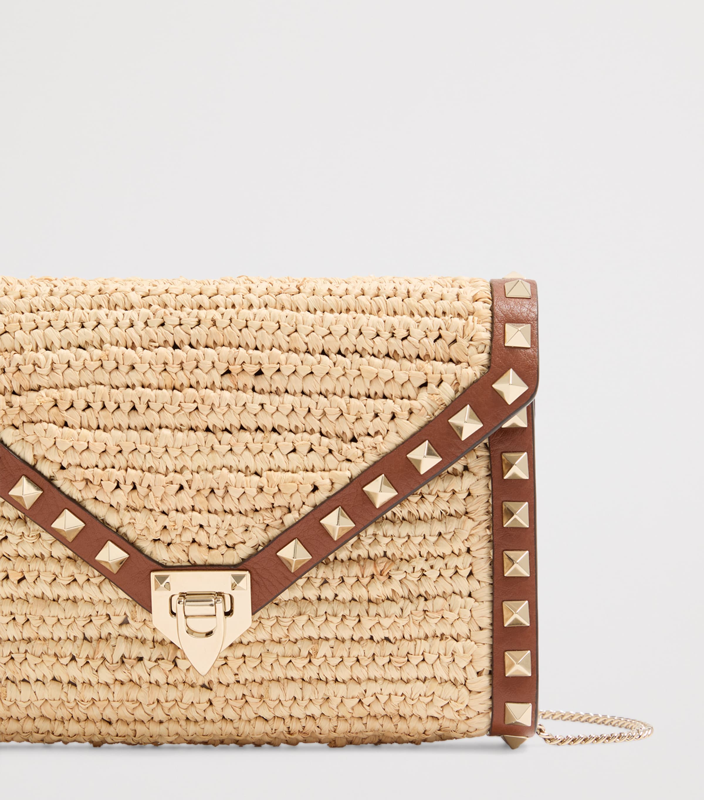 Valentino Garavani mini straw Rockstud cross-body bag - British product