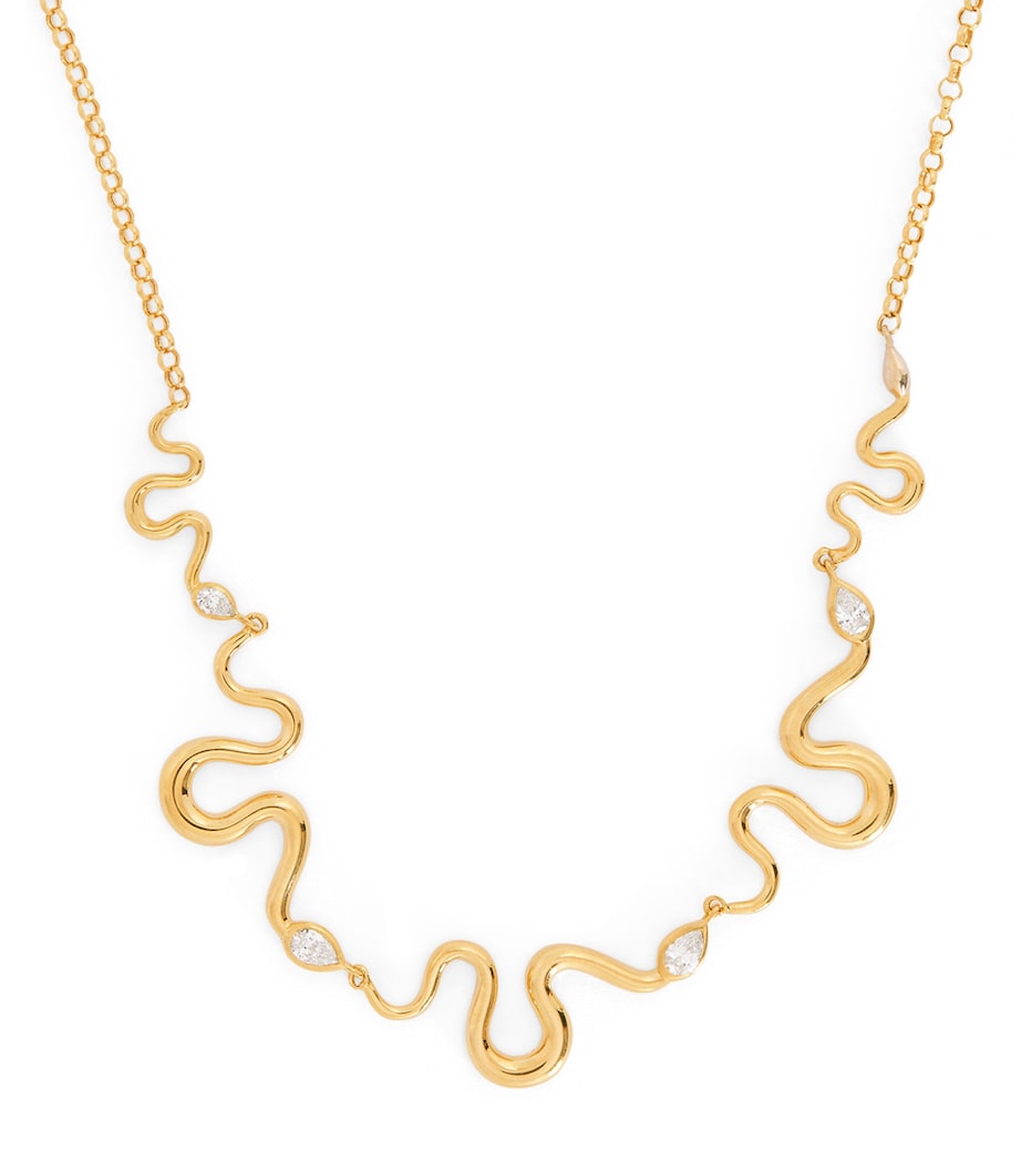 L'Atelier Nawbar Boa necklace in yellow gold with diamonds, UK version