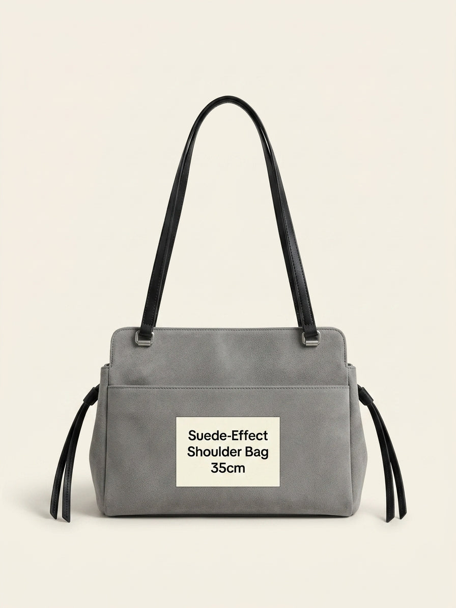 Prada large suede tote bag with front pocket, UK version