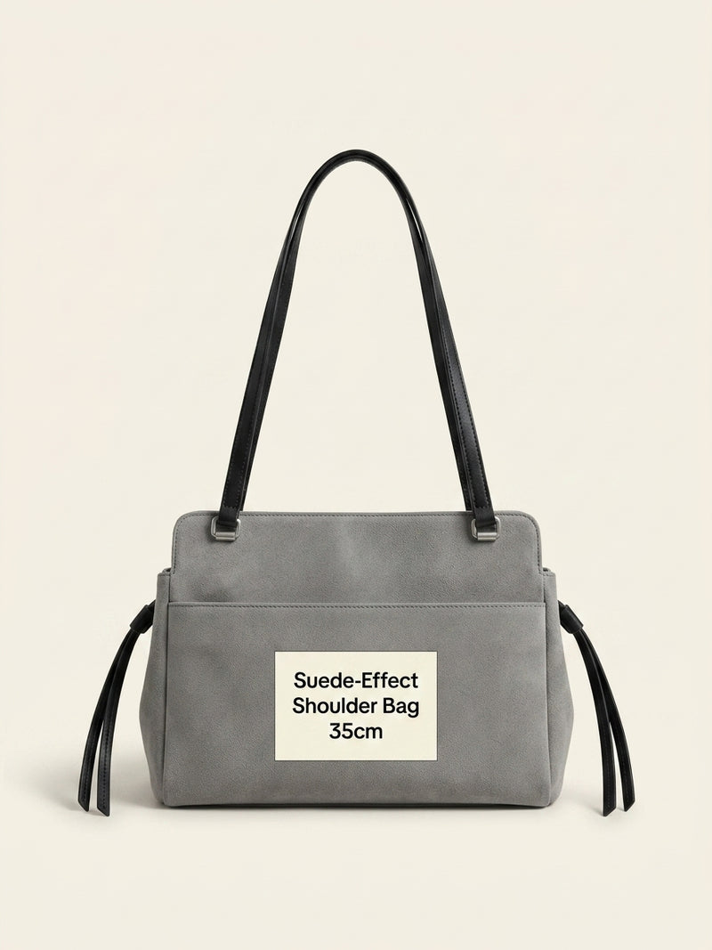Prada large suede tote bag with front pocket, UK version