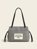 Prada large suede tote bag with front pocket, UK version