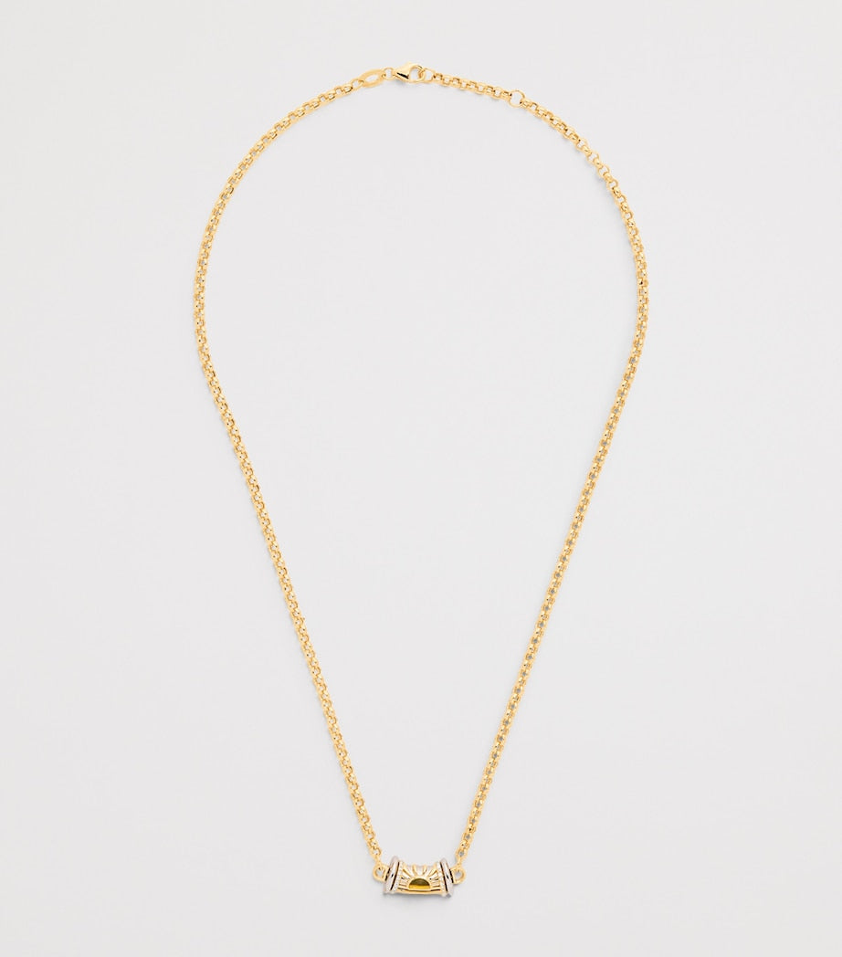 L'Atelier Nawbar yellow gold necklace with topaz and diamonds, imported from the UK