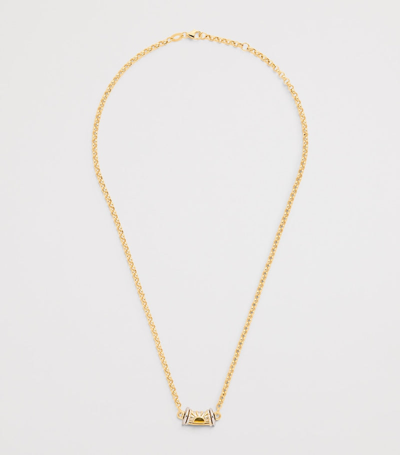 L'Atelier Nawbar yellow gold necklace with topaz and diamonds, imported from the UK