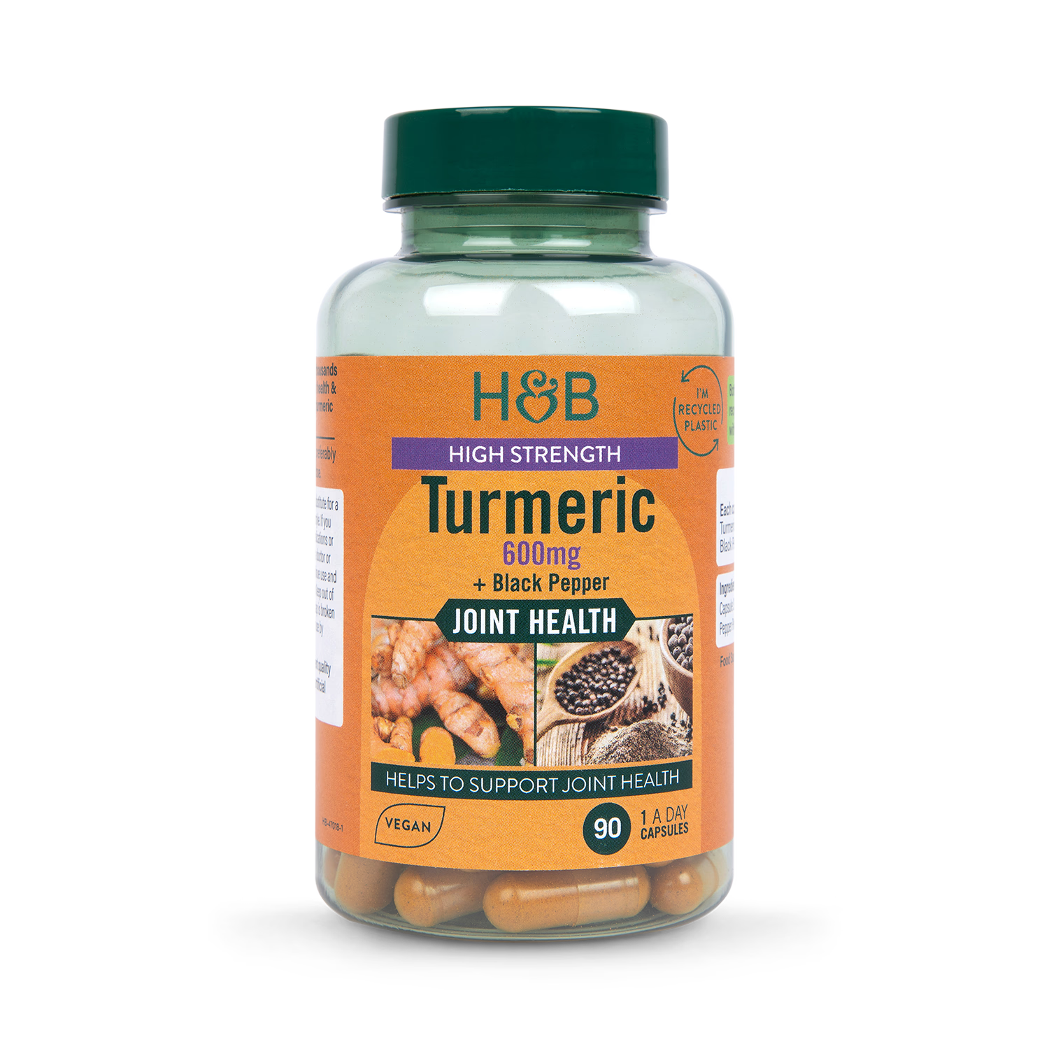 Holland & Barrett Turmeric Capsules Black Pepper 90, UK version