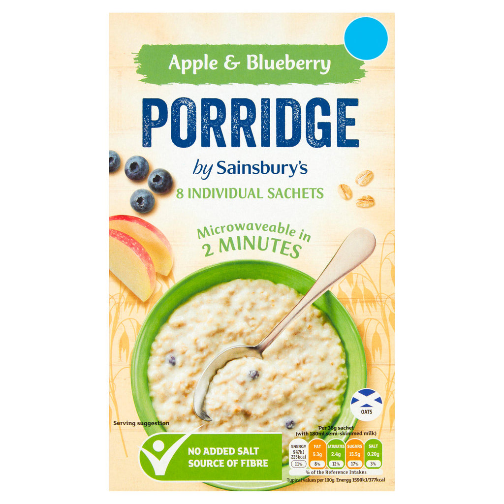 Sainsbury's Apple & Blueberry Porridge 8 x 36g (288g)