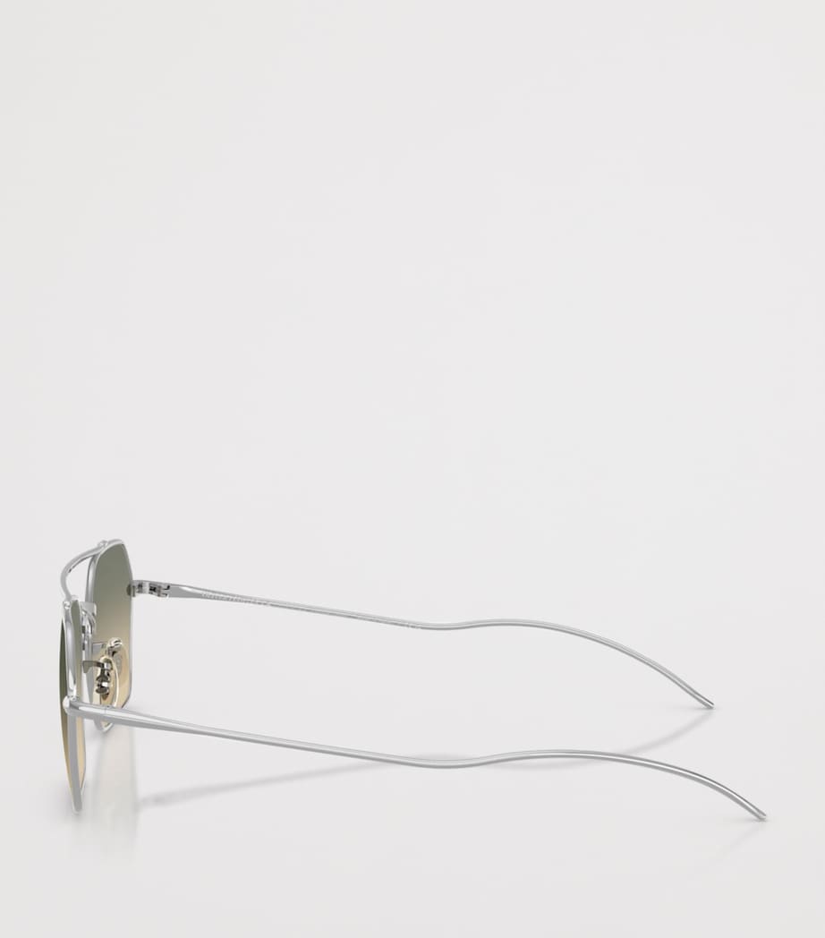 Oliver Peoples TK-15 quadratische Titan-Sonnenbrille - britisches Produkt