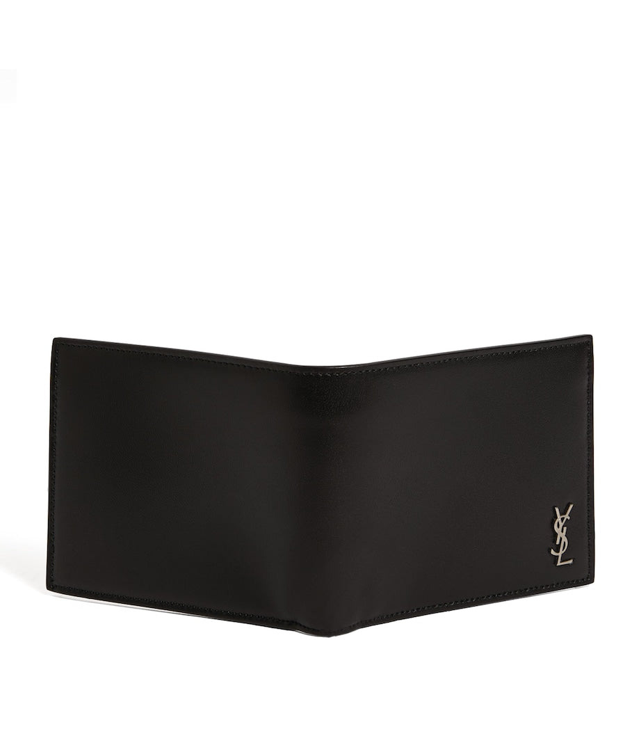 Saint Laurent leather bifold wallet with card slots and monogram - (British brand)