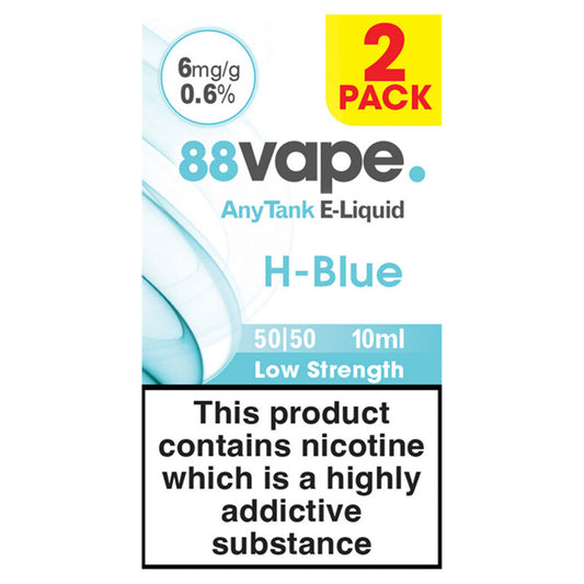 88Vape AnyTank E-Liquid H-Blue 50/50 2x GOODS ASDA   