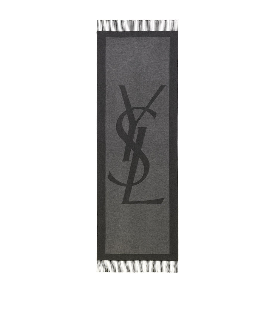 Saint Laurent silk logo scarf 210cm x 60cm - British product