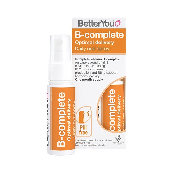 BetterYou B Complete Peach, Plum & Rasberry Flavour Daily Oral Spray 25ml GOODS Holland&Barrett   