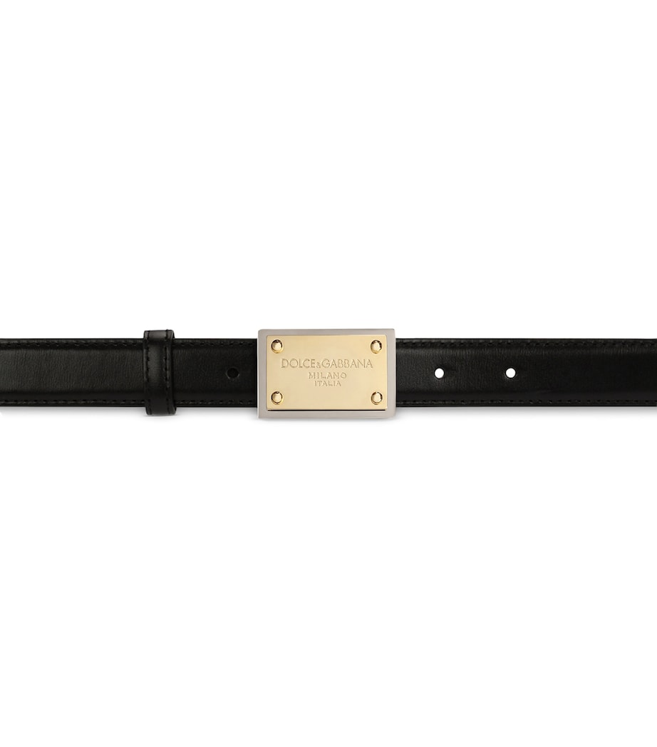 Dolce&Gabbana thin leather belt with buckle, UK version