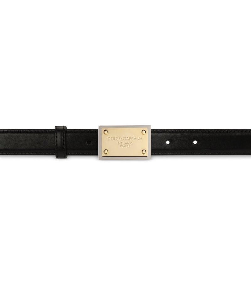 Dolce&Gabbana thin leather belt with buckle, UK version