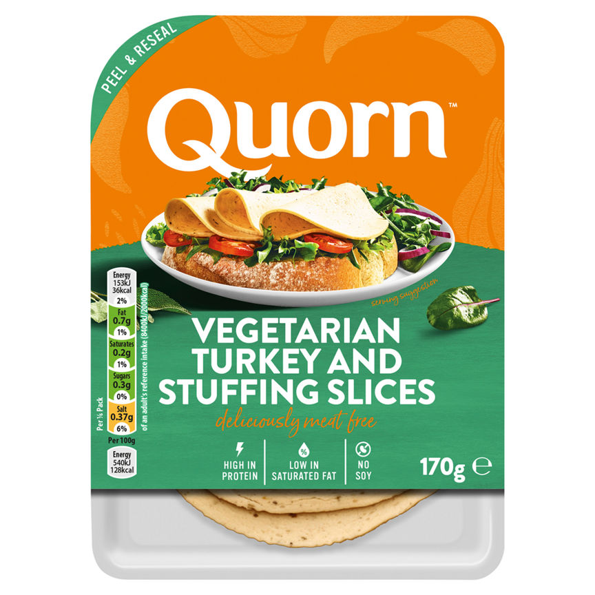 Quorn Vegetarian Turkey and Stuffing Slices 170g GOODS ASDA   